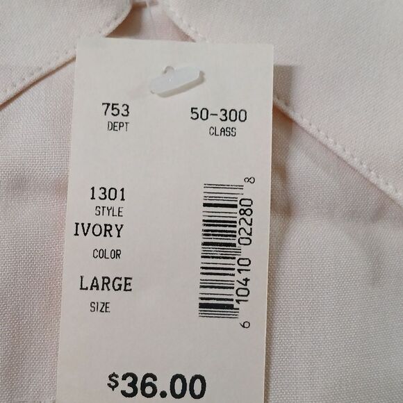 Anna Gray vintage tan button down long sleeve silk blouse Sz L NWT - Picture 5 of 9